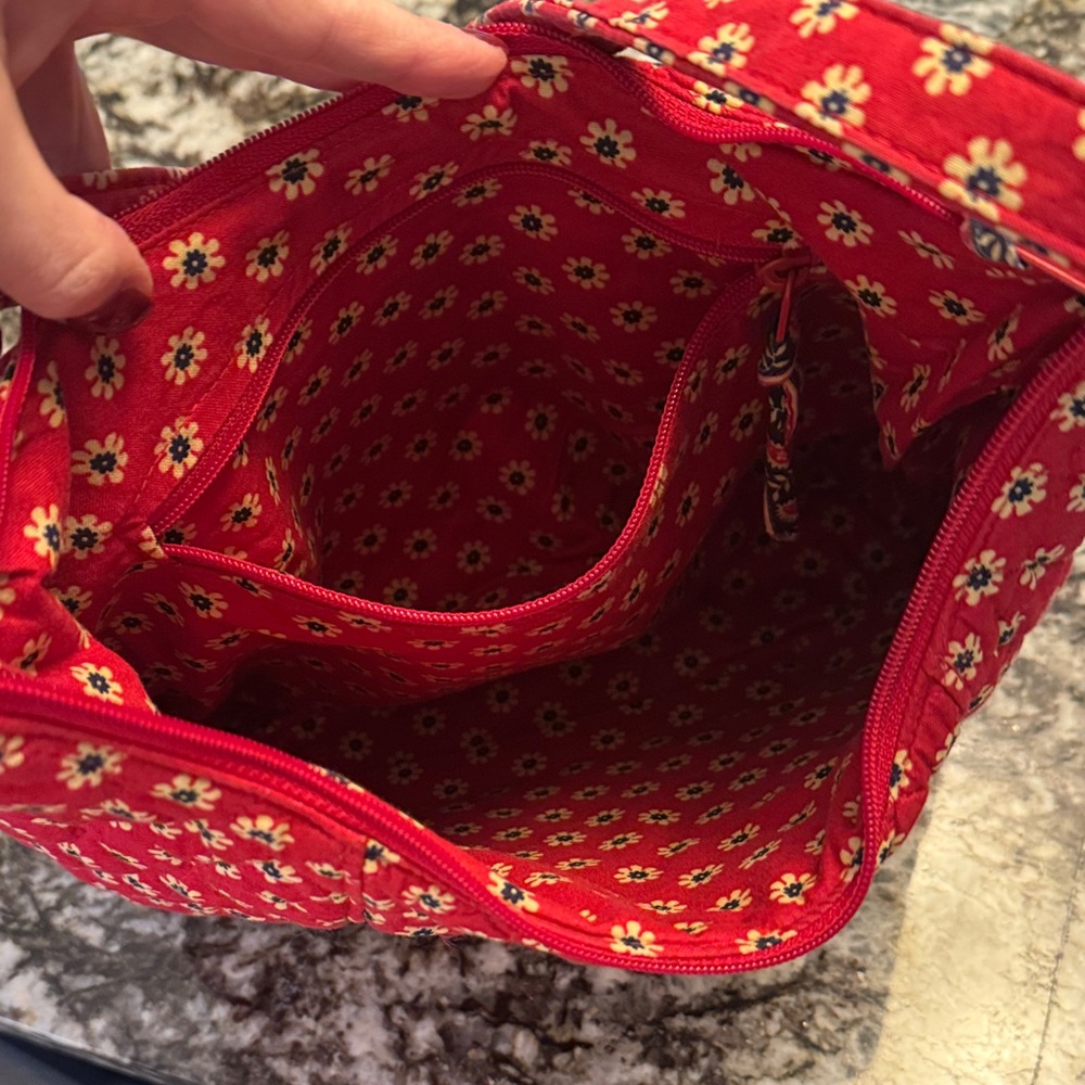 Vera Bradley Red Floral Quilted Hobo Bag - Picture 2 of 4